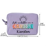 Henkilökohtainen elämä on parempi risteilyllä raidallinen meikkilaukku nimi Travel Essential syntymäpäivälahja naisille tytöille