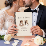 Personalized Childhood Photos Spiral A5 Notebook with Names Date and 120 Lined Pages Daily Use Anniversary Wedding Gift for Couple Wife Husband