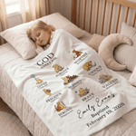 Personalized Classic Winnie the Pooh Bible Verses Multicolor Soft Throw Blanket with Name Home Decor Baby Shower Birthday Gift for Kid Christian
