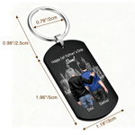 Personalised Cartoon Clipart Back View Keychain with Name First Father's Day Birthday Gift for Son Dad Man