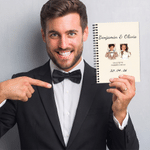 Personalized Childhood Photos Spiral A5 Notebook with Names Date and 120 Lined Pages Daily Use Anniversary Wedding Gift for Couple Wife Husband