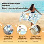 Gepersonaliseerd sneldrogend microvezel strandlaken met zeedierenprint en naam strandaccessoire en verjaardagscadeau voor vrienden en familie