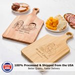 Personalized Engraved Photo Design Charcuterie Cutting Board with Text and Handle Kitchen Decor Ship in USA Housewarming Gift for Family Friend