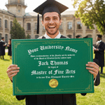 Diploma Personalizado Flotante Enmarcado Lienzo Impresiones con Nombre Decoración de Pared Decoración para el Hogar Regalo de Graduación para Graduado