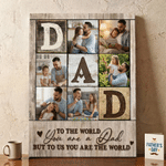 Personalised Dad Mom 6 Photos Collage Canvas Prints with Title  Warm Minimalist Home Decor Anniversary Family Gift for Dad Mom