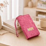 Personalised Retro Double-Colour Shadow Monogram Portable PU Leather Wallet Daily Use Birthday Gift for Women Friends