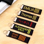 Personalized Embroidered Text Dan Rank Black Belt Keychain Bag Tag Birthday Black Belt Promotion Gift for Martial Art Karate Taekwondo Lover Coach