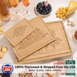 Personalized Engraved Flower Design FSC Bamboo Charcuterie Cutting Board with Text and Juice Groove Kitchen Decor Ship in USA Gift for Family Friend
