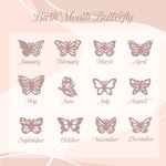 Collier de papillons de naissance 1-8 personnalisé avec nom Cadeau d'anniversaire pour Mère Grand-mère Famille