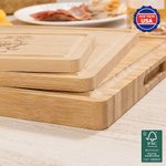Personalized Engraved Easter Bunny Design FSC Bamboo Charcuterie Cutting Board with Text and Juice Groove Ship in USA Easter Gift for Family Friend