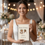 Personalized Childhood Photos Spiral A5 Notebook with Names Date and 120 Lined Pages Daily Use Anniversary Wedding Gift for Couple Wife Husband