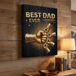 Personalized Modern Best Dad Ever Fist Bump Large Canvas Prints with Title and Names Home Decor Ship from USA Father's Day Gift for Dad Grandpa