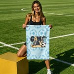 Gepersonaliseerde voetbal wedstrijddag wafel sport handdoek met naam en opknoping Clip dagelijkse training voetbalclub geschenk voor voetballer