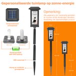 Gepersonaliseerde zonne-energie tuinlamp met huisdierfoto en bloemmotief met naam en datum herdenkingscadeau voor familie van huisdierbezitters