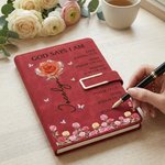 Gepersonaliseerd Kristallen Geboortebloem Bijbelverzen A5 PU Leren Notitieboekje met Titel en Naam Dagelijks Gebruik Verjaardag Christelijk Geschenk voor Familie Boekenwurmen