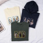Personlig Broderad Pappa Mamma 3 Bilder Mjuk T-shirt Sweatshirt Hoodie Dagligt Slitage Födelsedag Jubileum Present till Föräldrar