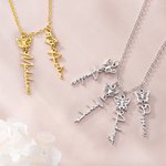 Collier de papillons de naissance 1-8 personnalisé avec nom Cadeau d'anniversaire pour Mère Grand-mère Famille