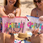 Personalised Artistic Name Multicolor Waterproof Sandproof Pool Beach Bag Daily Use Travel Summer Vacation Party Gift for Her