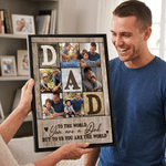 Personalised Dad Mom 6 Photos Collage Canvas Prints with Title  Warm Minimalist Home Decor Anniversary Family Gift for Dad Mom