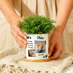 Maceta de cerámica personalizada con foto de mascota 