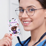 Personalized Highland Cow Nurse Pattern ID Badge Card Holder with Hanging Buckle and Text Daily Use Nurse's Day Gift for Doctors Nurses