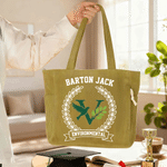 Personalized School Badge Photo Large Capacity Corduroy Tote Bag with Name and School Name Travel Essential Graduation Gift for Graduates