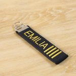 Personalized Embroidered Text Dan Rank Black Belt Keychain Bag Tag Birthday Black Belt Promotion Gift for Martial Art Karate Taekwondo Lover Coach