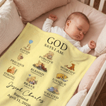 Personalized Classic Winnie the Pooh Bible Verses Multicolor Soft Throw Blanket with Name Home Decor Baby Shower Birthday Gift for Kid Christian