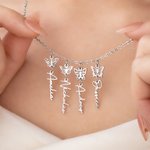 Collier de papillons de naissance 1-8 personnalisé avec nom Cadeau d'anniversaire pour Mère Grand-mère Famille