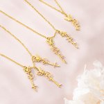 Collier de papillons de naissance 1-8 personnalisé avec nom Cadeau d'anniversaire pour Mère Grand-mère Famille