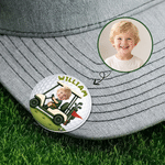 Personalised Golf Ball Cart Stainless Steel Magnetic Hat Clip Marker with Photo and Name Father's Day Birthday Gift for Golf Lovers Family