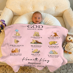 Personalized Classic Winnie the Pooh Bible Verses Multicolor Soft Throw Blanket with Name Home Decor Baby Shower Birthday Gift for Kid Christian