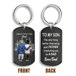 Personalised Cartoon Clipart Back View Keychain with Name First Father's Day Birthday Gift for Son Dad Man