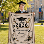 Personalized Graduation Cap Tassel Soft Throw Blanket with Name and Year Home Decor Graduation Gift for 2026 Graduates