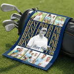 Personalized Multicolour Family Photo Large Absorbent Quick Dry Sports Towel with 2-6 Photos and Text Birthday Father's Day Gift for Dad Golf Lovers