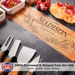Personalized Engraved Name Kitchen Acacia Marble 11 Pcs Cutting Board Coaster Set with Bowl and Spoon Ship from USA Housewarming Gift for Family