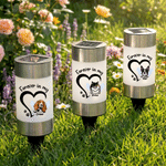 Henkilökohtainen Koira Kissa Tassu Solar Garden Light nimi ja valokuva Garden Decoration Memorial Sympathy lahja menetys lemmikkieläinten kanssa