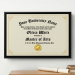 Diploma Personalizado Flotante Enmarcado Lienzo Impresiones con Nombre Decoración de Pared Decoración para el Hogar Regalo de Graduación para Graduado