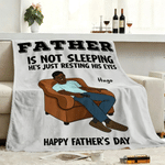 Personalised Cartoon Character Soft Throw Blanket with Name and Text Room Decor Father's Day Birthday Gift for Dad Grandad