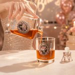 Personalized Crown Floral Design Whiskey Decanter with Glass and Name Home Decor Birthday Anniversary Gift for Women Wine Lovers