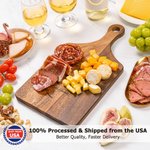 Personalized Wreath Wood Bamboo Reversible Cheese Charcuterie Cutting Board with Grip and Engraved Name Ship from USA Housewarming Gift for Family