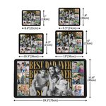 Tapis de souris antidérapant personnalisé multicolore Best Dad Ever 2-6 Photos Tapis de souris avec texte Fournitures de bureau Utilisation quotidienne Cadeau de fête des pères pour papa