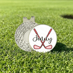 Henkilökohtainen monivärinen ristissä Golf Club magneettinen hattu Clip Golf Ball Marker nimi syntymäpäivä vuosipäivä lahja golf ystäville