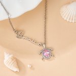 Personalised Exquisite Birthstone Sea Turtle Bracelet with Name Birthday Anniversary Gift for Women Ocean Lovers