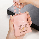 Personalised Cross Lamb Dove PU Leather Rosary Pouch Storage Bag with Name Communion Baptism Religious Gift for Christians