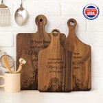 Personalized Engraved Heart Tree Stump Charcuterie Cutting Board with Names and Handle Ship from USA Anniversary Valentine's Day Gift for Couple