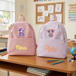 Sac à dos multi-compartiments pour enfants avec nom Cadeau de rentrée scolaire pour garçons filles