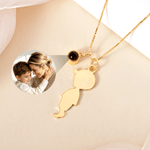 Personalised Photo Projection Angel Silhouette Necklace with Name Dainty Jewellery Daily Wear Birthday Anniversary Gift for Woman Child Friend