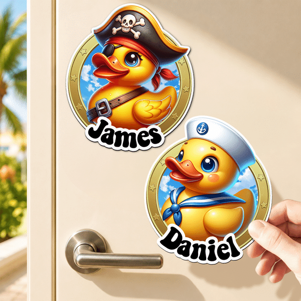 Personalised Cartoon Cruise Rubber Duck Door Magnet with Name  Stateroom Decor Birthday Summer Travel Gift for Family Friends Cruise Lovers Travellers