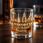 Personalised Hand Tools 10 oz Whiskey Glass with Name Fathers' Day Birthday Gift for Dads Whiskey Lovers